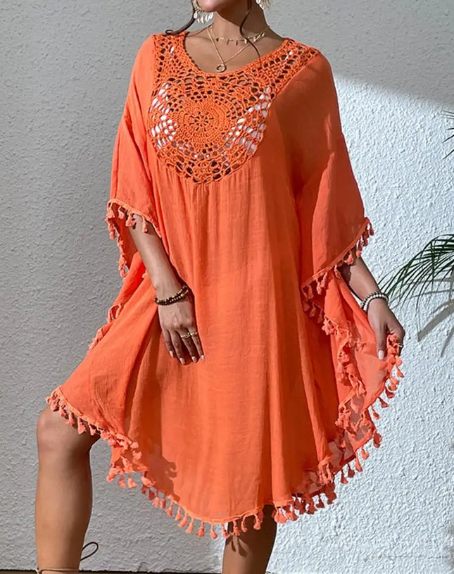 Effortless Elegance – Fringed Bikini Cover Up Dress
